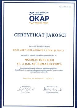 Zaświadczenie o członkostwie OKAP - Web4System.Client.Models.Views.Result.ContentBootView - Agencja pracy
